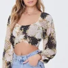 Floral Patternblock Crop Top