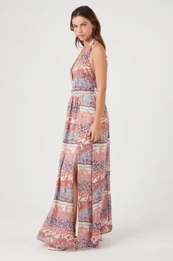 Floral Plunging Maxi Dress