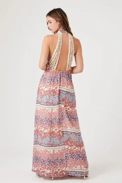 Floral Plunging Maxi Dress