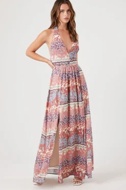 Floral Plunging Maxi Dress