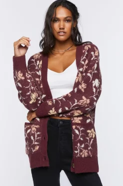 Floral Print Cardigan Sweater