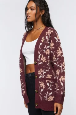 Floral Print Cardigan Sweater