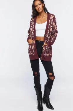 Floral Print Cardigan Sweater