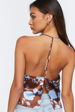 Floral Print Cowl Neck Cami