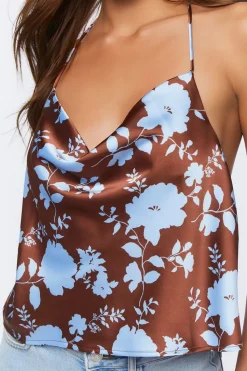Floral Print Cowl Neck Cami