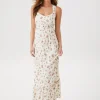 Floral Print Crisscross Maxi Dress