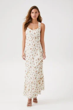 Floral Print Crisscross Maxi Dress