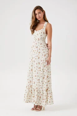 Floral Print Crisscross Maxi Dress