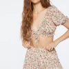 Floral Print Crop Top & Mini Skirt Set