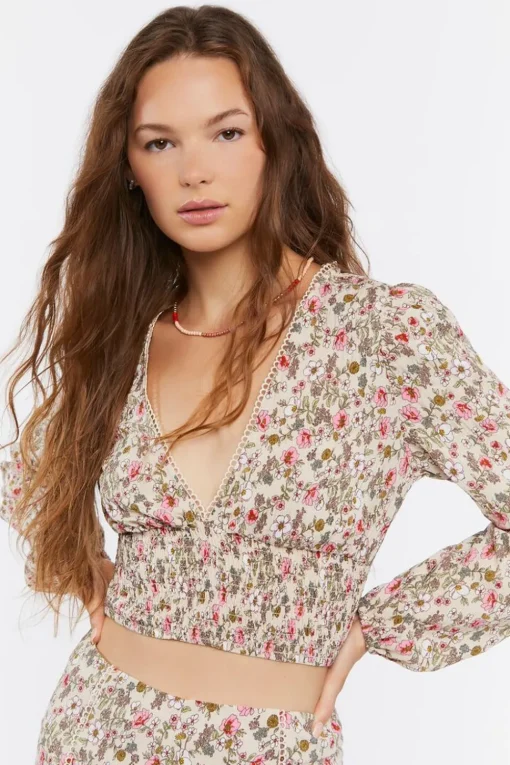 Floral Print Crop Top & Mini Skirt Set