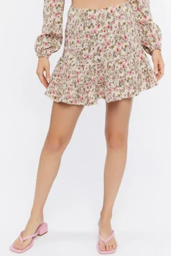 Floral Print Crop Top & Mini Skirt Set