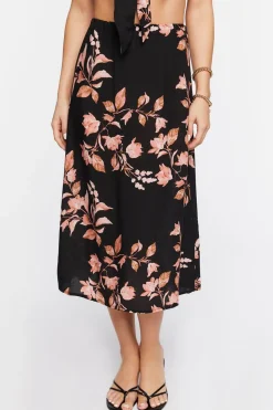 Floral Print Cropped Cami & Skirt Set