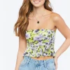 Floral Print Cropped Tube Top