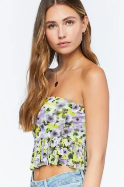 Floral Print Cropped Tube Top