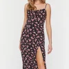 Floral Print Cutout Cami Dress