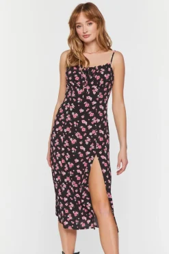 Floral Print Cutout Cami Dress