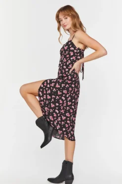 Floral Print Cutout Cami Dress
