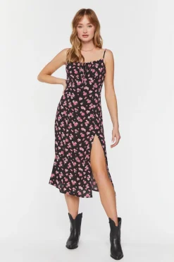 Floral Print Cutout Cami Dress