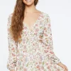 Floral Print Cutout Midi Dress