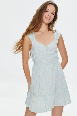 Floral Print Cutout Mini Dress