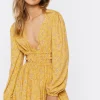 Floral Print Cutout Mini Dress