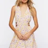 Floral Print Cutout Mini Dress