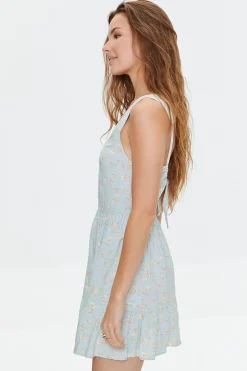 Floral Print Cutout Mini Dress