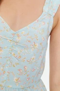 Floral Print Cutout Mini Dress