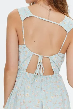 Floral Print Cutout Mini Dress