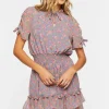 Floral Print Flounce Mini Dress