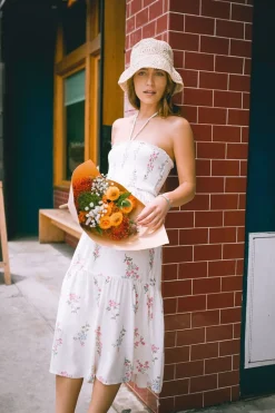 Floral Print Halter Midi Dress
