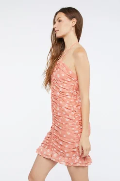 Floral Print Halter Mini Dress