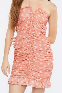 Floral Print Halter Mini Dress