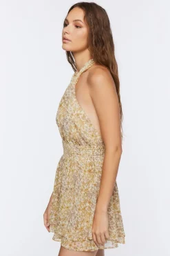 Floral Print Halter Romper