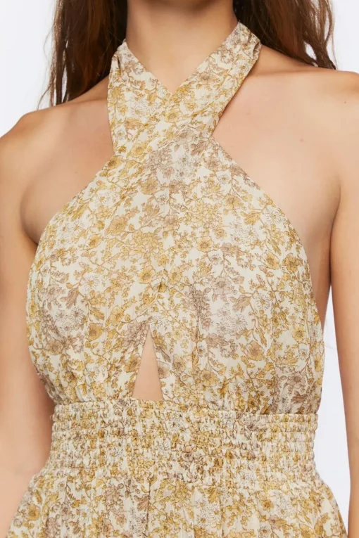 Floral Print Halter Romper