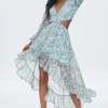 Floral Print High-Low Dress
