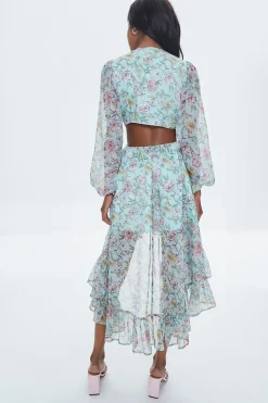 Floral Print High-Low Dress