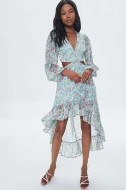 Floral Print High-Low Dress