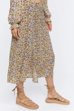 Floral Print Midi Skirt