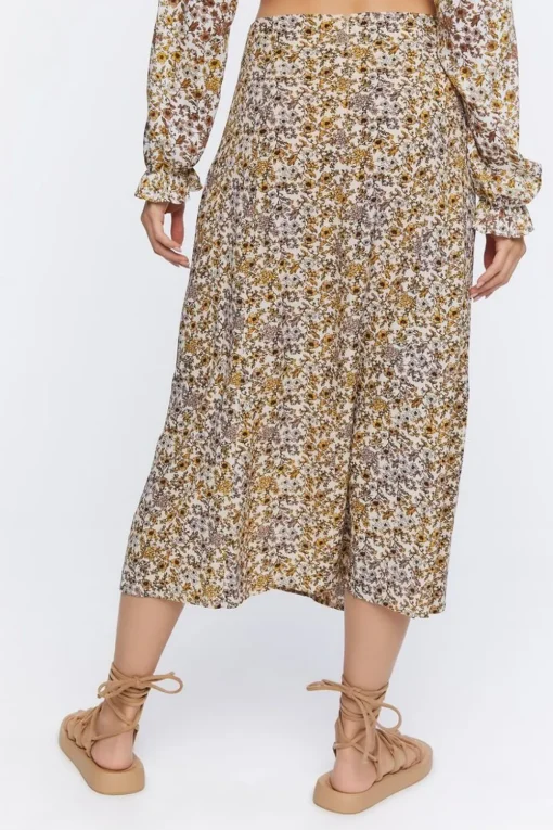 Floral Print Midi Skirt