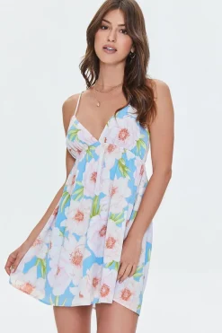 Floral Print Mini Babydoll Dress