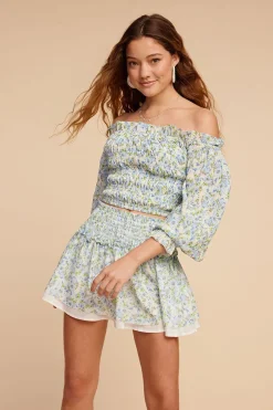 Floral Print Off-The-Shoulder Top