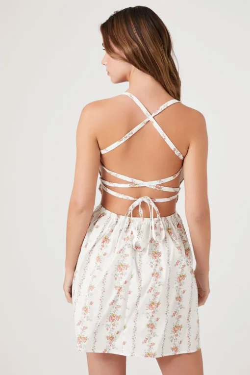 Floral Print Poplin Mini Dress