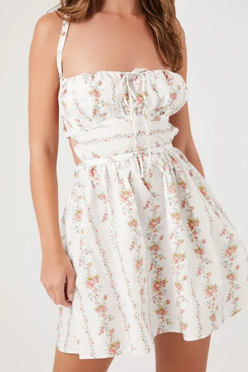 Floral Print Poplin Mini Dress