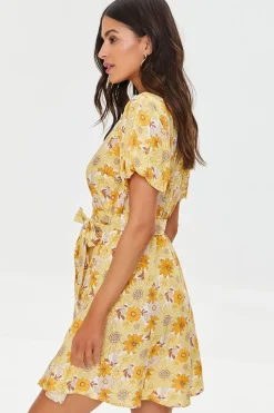 Floral Print Puff-Sleeve Dress