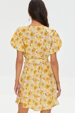 Floral Print Puff-Sleeve Dress