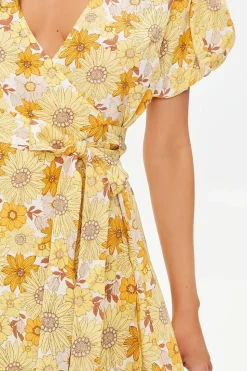Floral Print Puff-Sleeve Dress