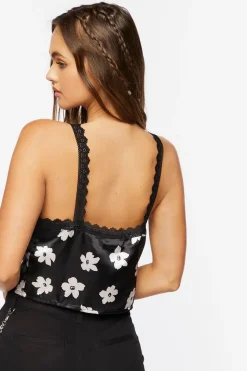Floral Print Satin Cami