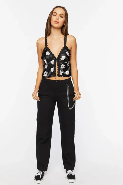 Floral Print Satin Cami