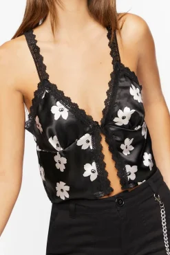Floral Print Satin Cami
